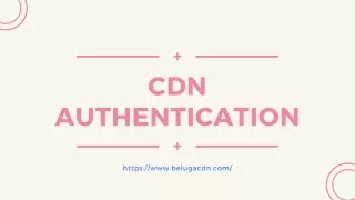 What is CDN Authentication?