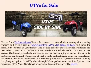 UTVs for Sale