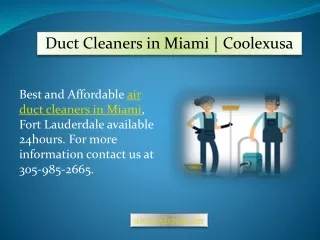 Air Duct Cleaners in Miami