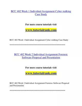 BCC 402  Enhance teaching - tutorialrank.com