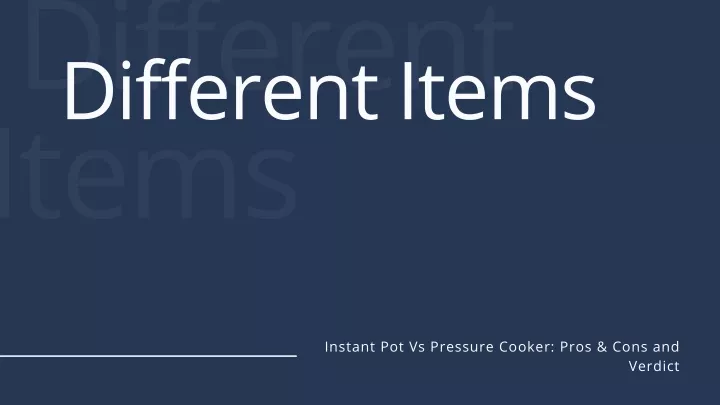 different items