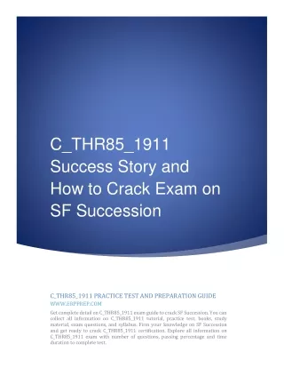 C_THR85_1911 Success Story and How to Crack Exam on SF Succession