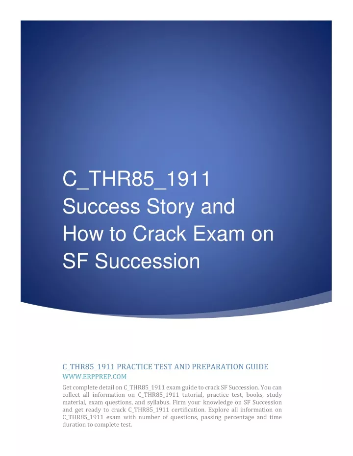 c thr85 1911 success story and how to crack exam