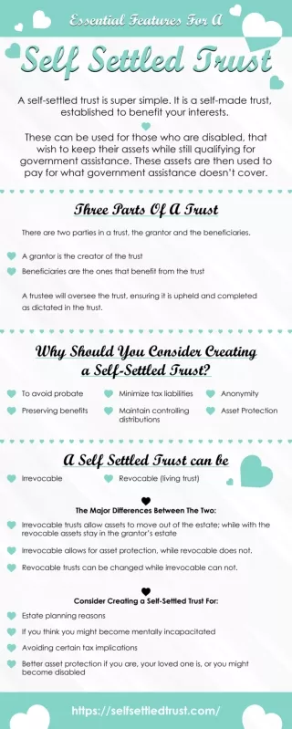 Essential Features for A Self Settled Trust