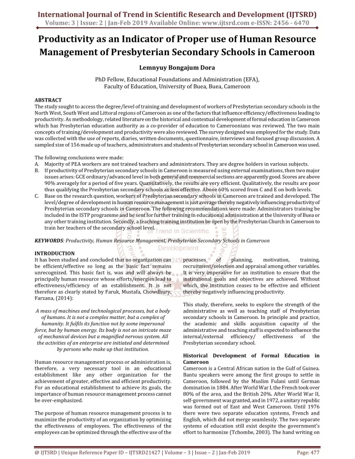 international journal of trend in scientific