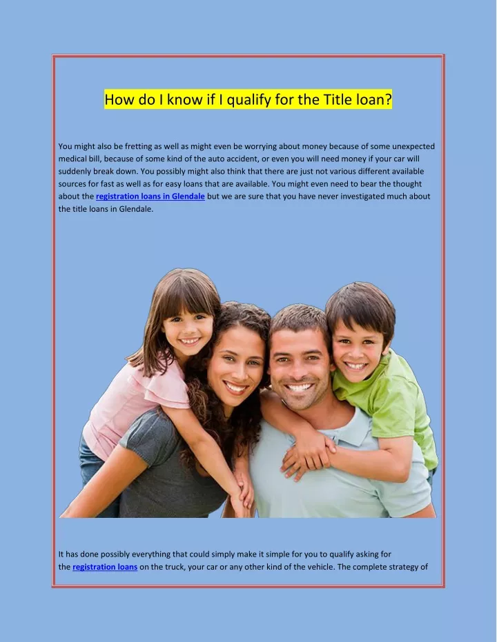 how do i know if i qualify for the title loan