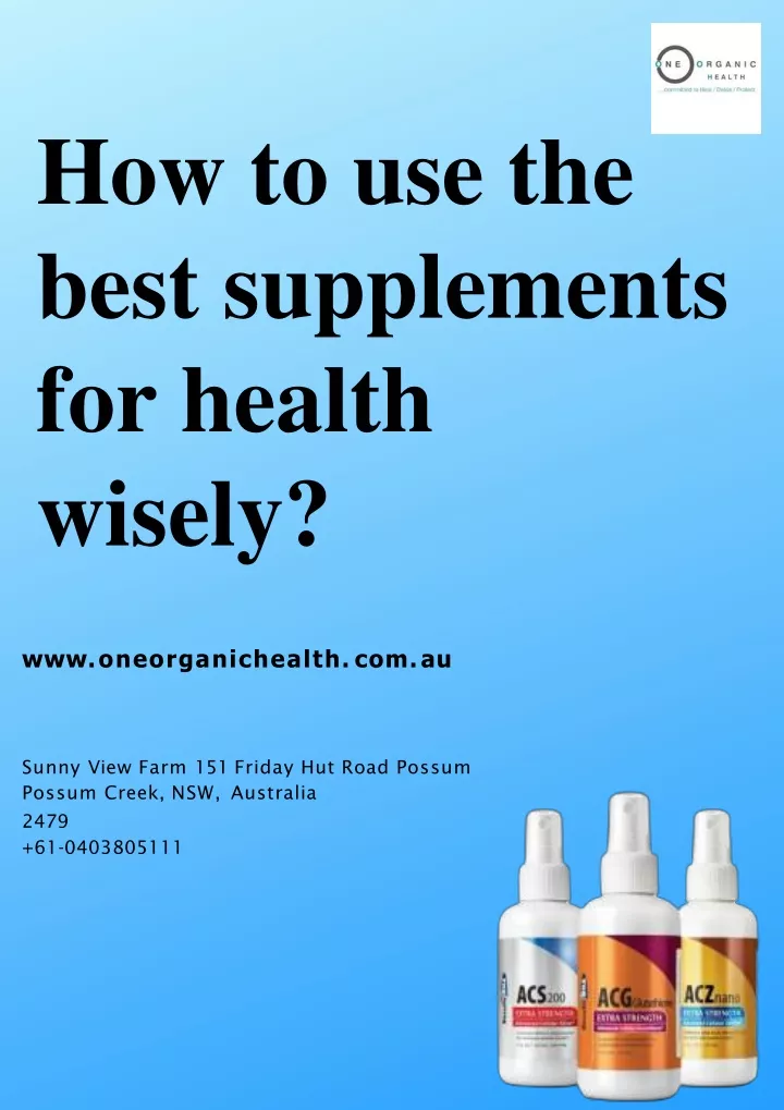 how to use the best supplements for health wisely
