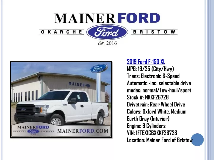 2019 ford f 150 xl mpg 19 25 city hwy trans