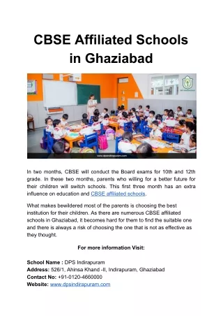 CBSE Affiliated Schools in Ghaziabad