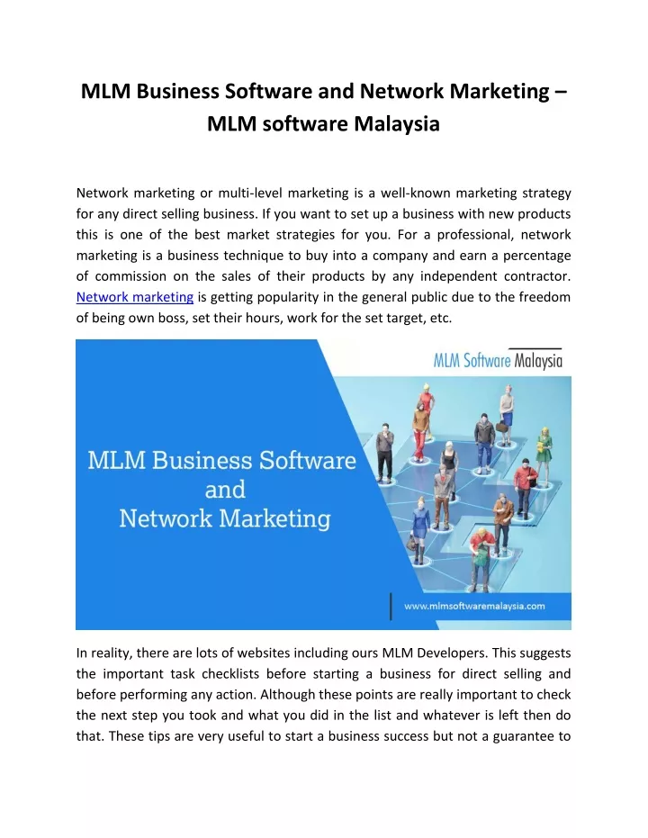 mlm business software and network marketing