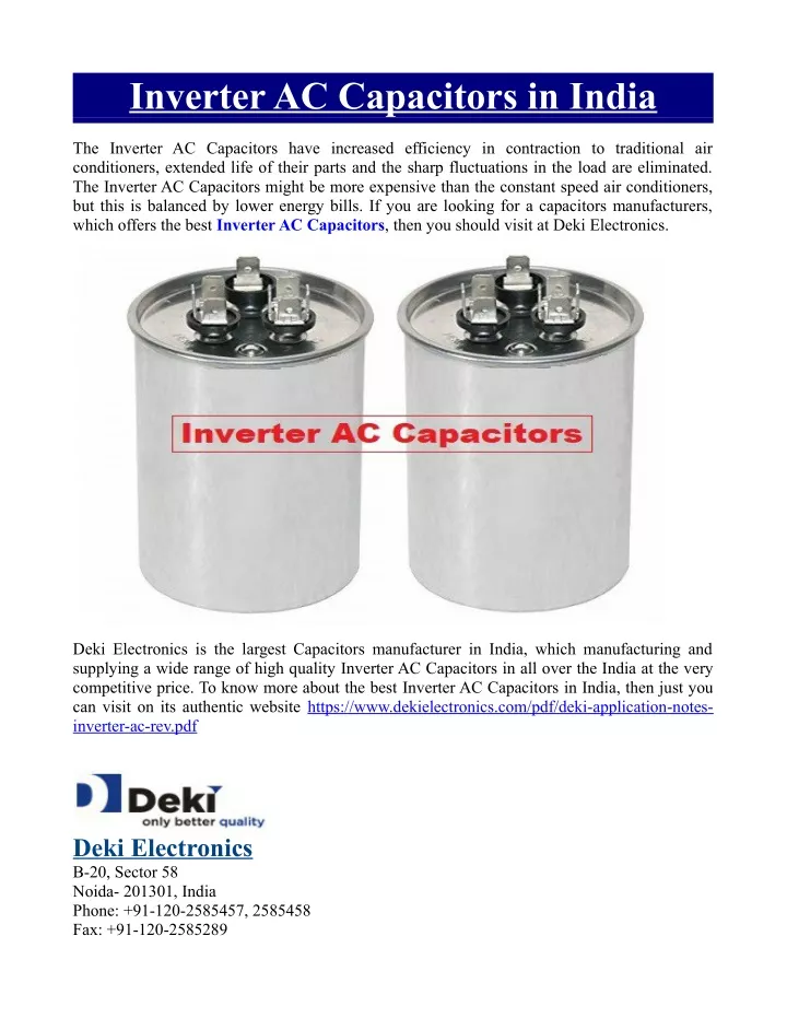 inverter ac capacitors in india