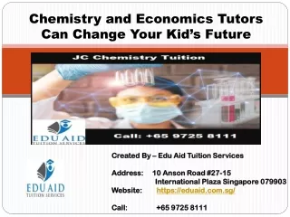 Chemistry and Economics Tutors Can Change Your Kid’s Future