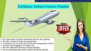 Lufthansa Airlines Contact Number to book flights