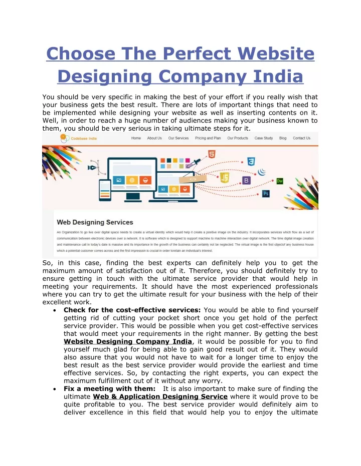 choose the perfect designing company india