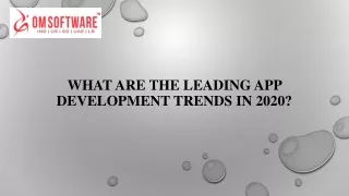 What are the leading app development trends in 2020?