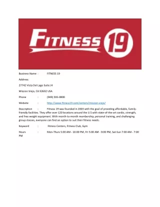 FITNESS 19