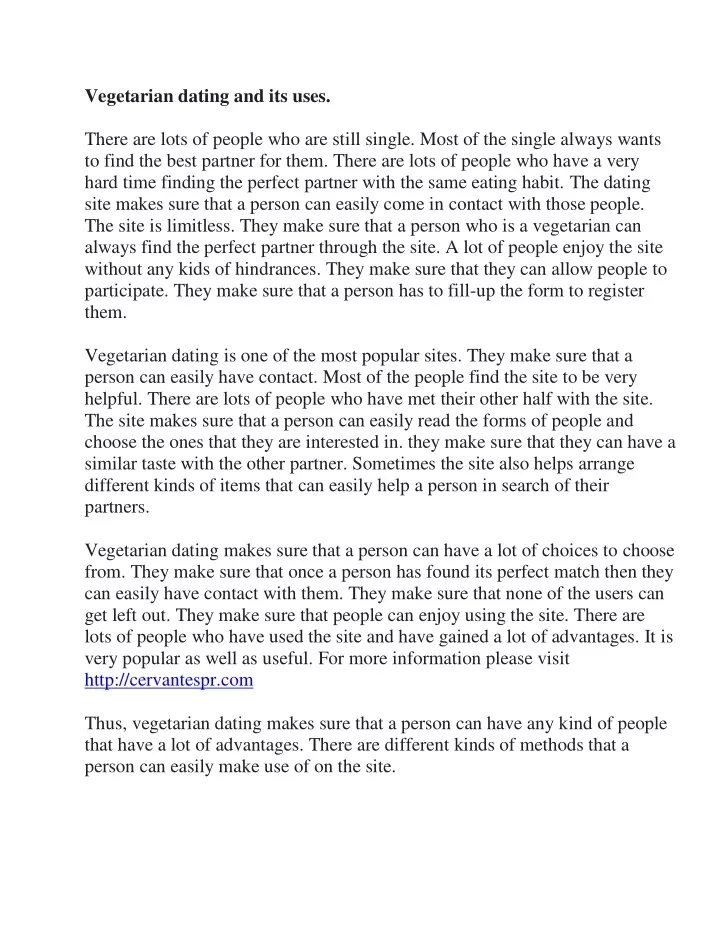 vegetarian dating and its uses there are lots