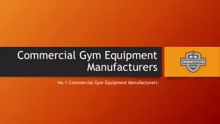 India's Best Commercial Gym Equipment Manufacturers