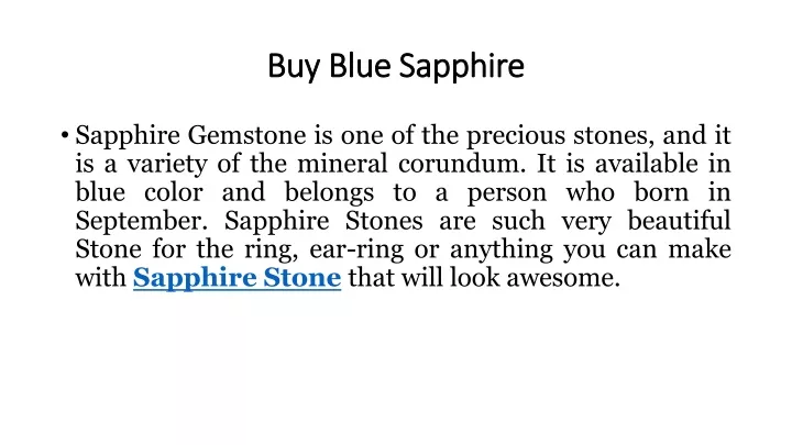 buy blue sapphire