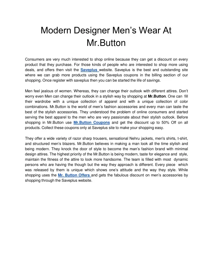 modern designer men s wear at mr button