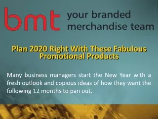 Plan 2020 Right With These Fabulous Promotional Products