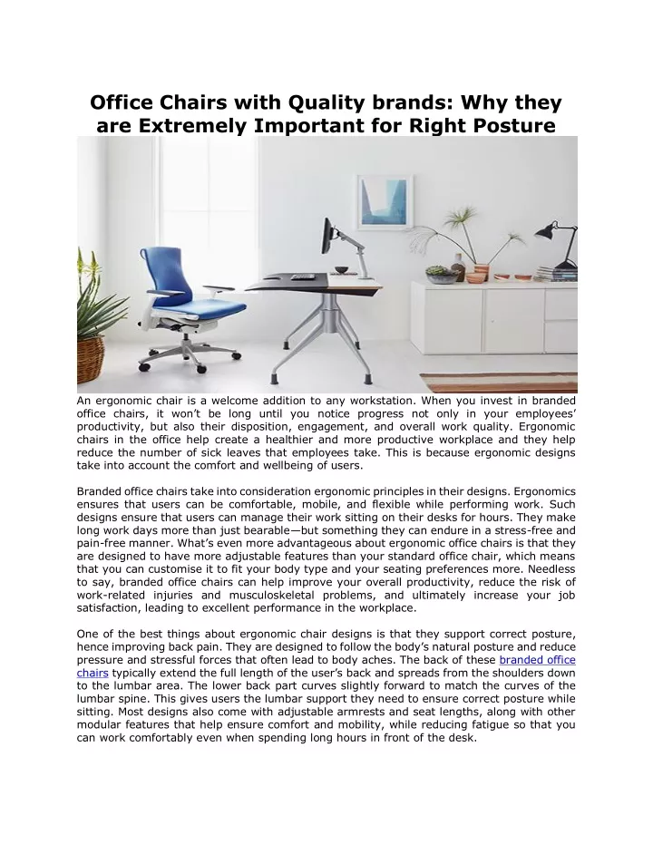 office chairs with quality brands why they