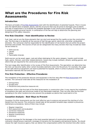 What are the Procedures for Fire Risk Assessments
