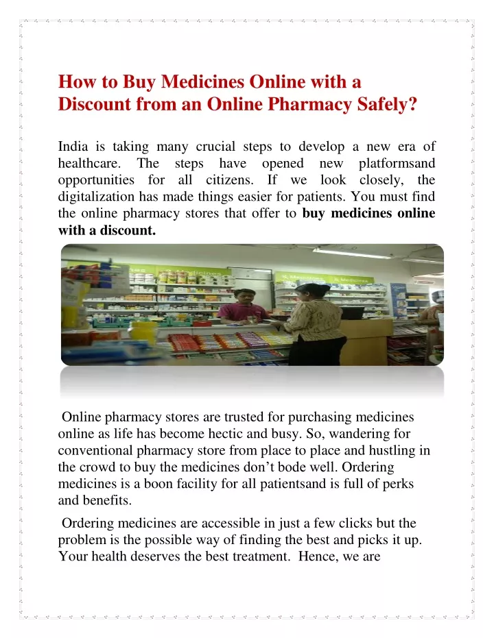 how to buy medicines online with a discount from