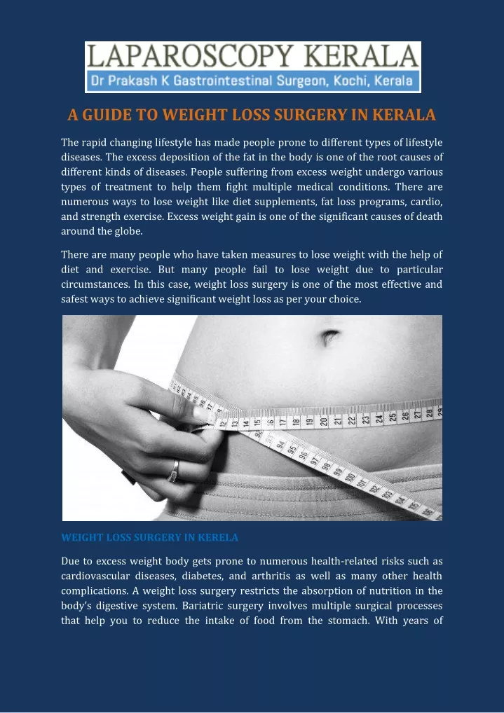 a guide to weight loss surgery in kerala
