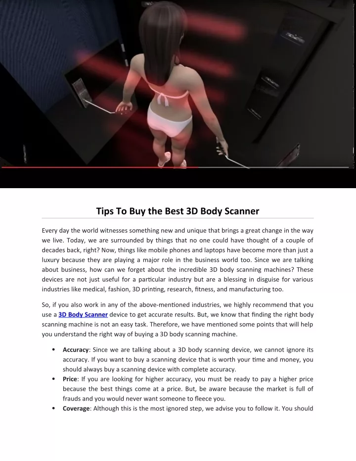 tips to buy the best 3d body scanner