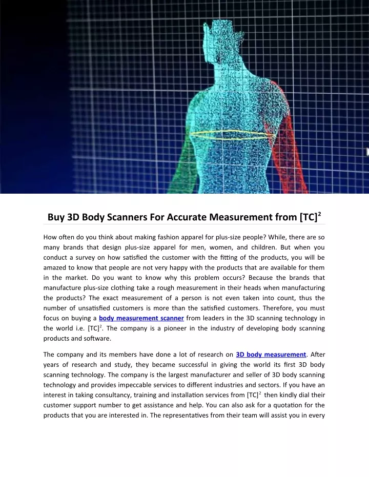 buy 3d body scanners for accurate measurement