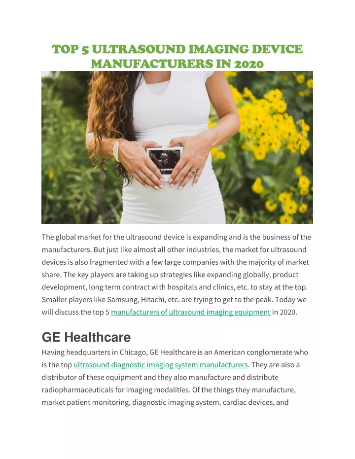 top 5 ultrasound imaging device manufacturers
