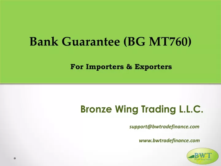 bank guarantee bg mt760