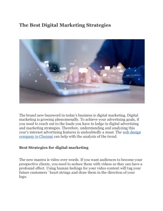 The Best Digital Marketing Strategies