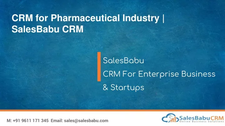 crm for pharmaceutical industry salesbabu crm