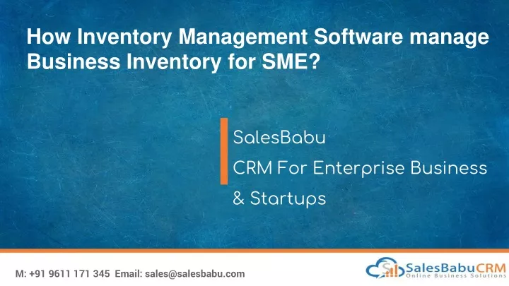 how inventory management software manage business