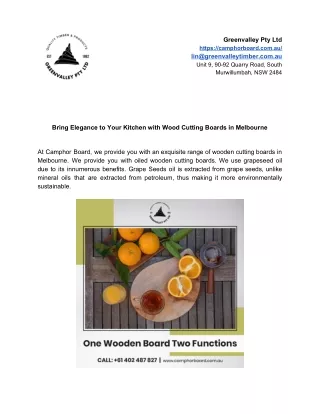 Bring Elegance to Your Kitchen with Wood Cutting Boards in Melbourne