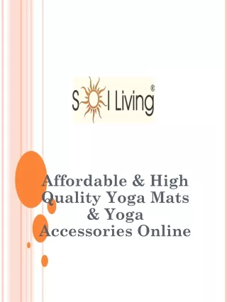 Affordable & High Quality Yoga Mats & Yoga Accessories Online