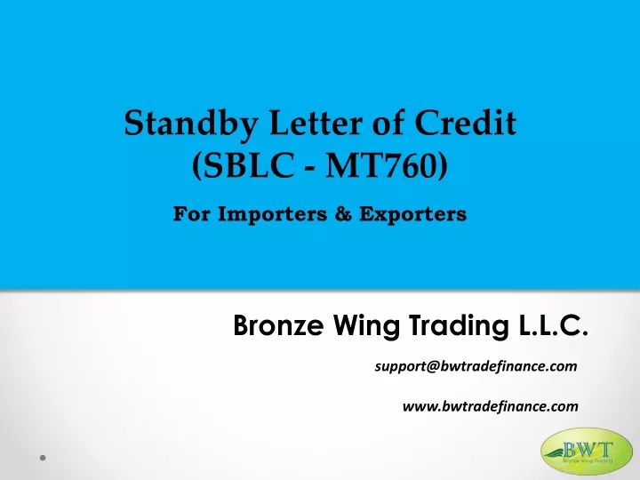 standby letter of credit sblc mt760