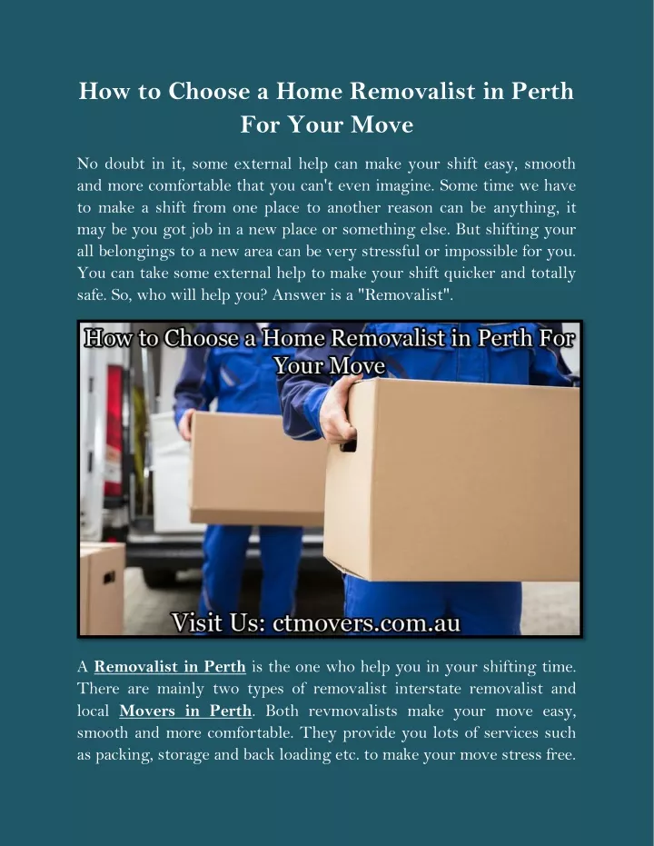 how to choose a home removalist in perth for your