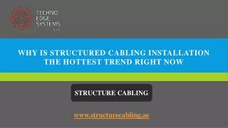 why is structured cabling installation the hottest trend right now