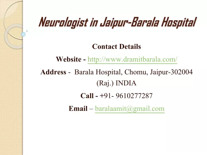 neurologist in jaipur barala hospital