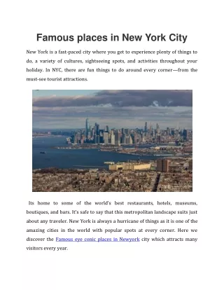 Famous places in New York City