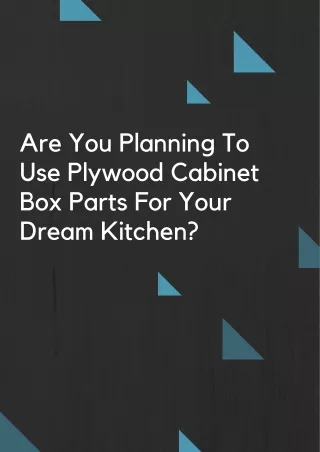 Are You Planning To Use Plywood Cabinet Box Parts For Your Dream Kitchen?