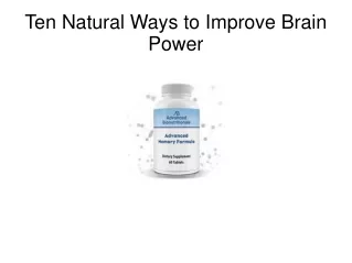 Ten Natural Ways to Improve Brain Power