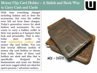 Money Clip Card Holder – A Stylish and Sleek Way to Carry Cash and Cards