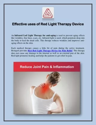 Effective uses of Red light therapy Device