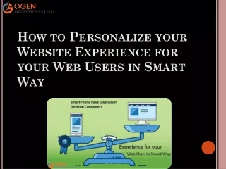 how to personalize your website experience for your web users in smart way
