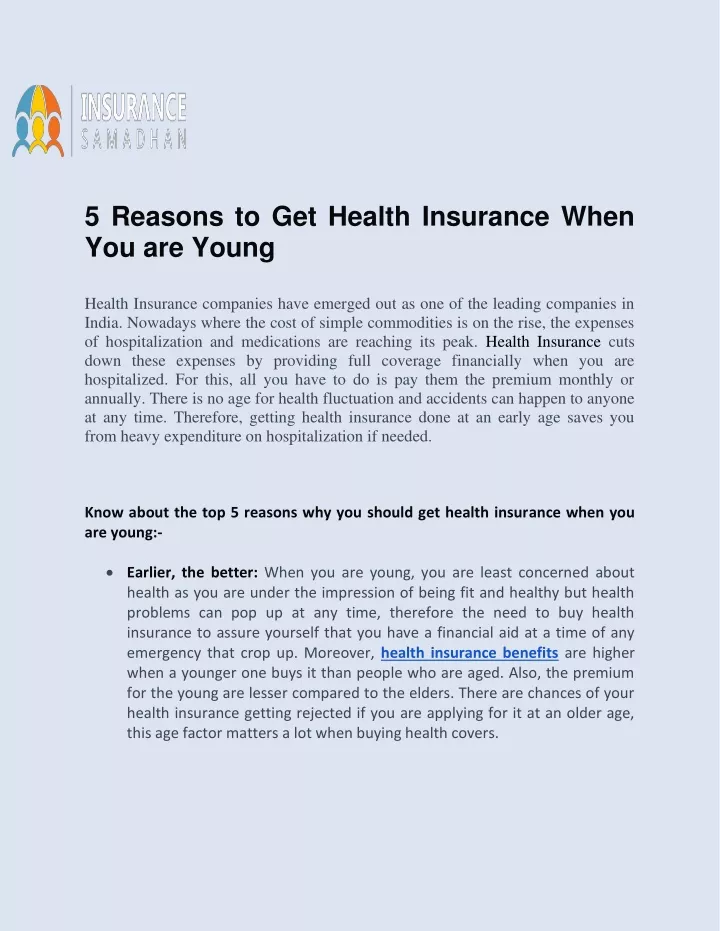 5 reasons to get health insurance when
