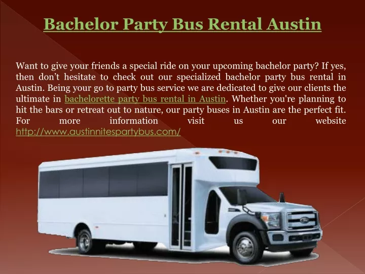 bachelor party bus rental austin